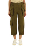 VERDE MILITARE | Pantalone in cotone fluido VEDRAI VERDE MILITARE | Pantalone in cotone fluido VEDRAI