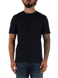 BLU SCURO | T-shirt in cotone con patch logo frontale BLU SCURO | T-shirt in cotone con patch logo frontale