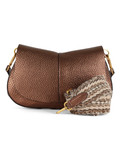 BRONZO | Borsa a spalla in pelle martellata HELENA ROUND