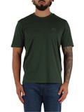 VERDE SCURO | T-shirt in cotone con ricamo logo frontale