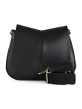 NERO | Borsa a tracolla HELENA ROUND in pelle martellata