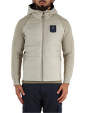 BEIGE | Giubbino con cappuccio in maglia e tessuto tecnico BEIGE | Giubbino con cappuccio in maglia e tessuto tecnico