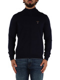 BLU SCURO | Cardigan con zip in lana merino con ricamo logo BLU SCURO | Cardigan con zip in lana merino con ricamo logo
