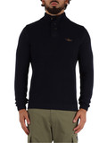 BLU SCURO | Maglia in cotone con bottoni al collo BLU SCURO | Maglia in cotone con bottoni al collo