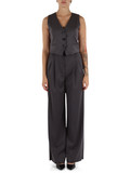 GRIGIO | Il completo NAIA comprende gilet cropped e pantaloni gamba larga