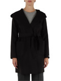NERO | Cappotto a vestaglia con cappuccio OBLATO NERO | Cappotto a vestaglia con cappuccio OBLATO
