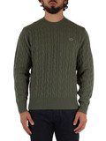 VERDE | Maglia girocollo in lana a trecce Classic Fit VERDE | Maglia girocollo in lana a trecce Classic Fit
