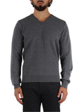 GRIGIO | Maglia collo a V in lana e cashmere