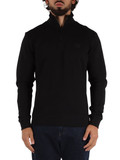 NERO | Felpa collo a zip in cotone garzato NERO | Felpa collo a zip in cotone garzato