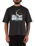 GRIGIO SCURO | PALMES X DIADORA: T-shirt in cotone con stampa logo frontale GRIGIO SCURO | PALMES X DIADORA: T-shirt in cotone con stampa logo frontale