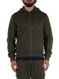 VERDE SCURO | Felpa in misto cotone con zip e cappuccio VERDE SCURO | Felpa in misto cotone con zip e cappuccio