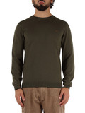 VERDE SCURO | Maglia girocollo in lana merino e cotone VERDE SCURO | Maglia girocollo in lana merino e cotone