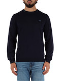 BLU SCURO | Maglia girocollo in lana merino e cotone BLU SCURO | Maglia girocollo in lana merino e cotone