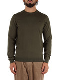 VERDE SCURO | Maglia girocollo in lana merino e cotone VERDE SCURO | Maglia girocollo in lana merino e cotone