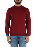 BORDEAUX | Maglia in lana merino e cotone con inserti a contrasto BORDEAUX | Maglia in lana merino e cotone con inserti a contrasto
