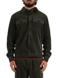 VERDE SCURO | Overshirt in corduroy di cotone