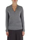 GRIGIO | T-shirt manica lunga in misto viscosa e cashmere GRIGIO | T-shirt manica lunga in misto viscosa e cashmere