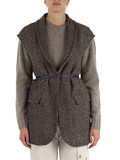 MARRONE | Gilet in misto lana e seta con cintura MARRONE | Gilet in misto lana e seta con cintura