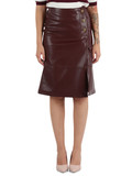 BORDEAUX | Gonna in similpelle con bottoni logo BORDEAUX | Gonna in similpelle con bottoni logo