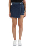 BLU | Pantaloncini a gonna in denim con ricamo logo BLU | Pantaloncini a gonna in denim con ricamo logo