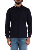 BLU SCURO | Polo manica lunga in cotone piquet con ricamo logo BLU SCURO | Polo manica lunga in cotone piquet con ricamo logo