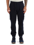 BLU SCURO | Pantaloni sportivi cargo regular fit in cotone felpato