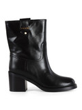 NERO | Stivaletti in pelle con tacco largo
