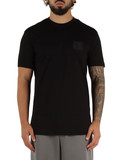 NERO | T-shirt in cotone regular fit con patch logo frontale