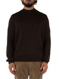 MARRONE | Maglia girocollo in misto cotone e lana vergine MARRONE | Maglia girocollo in misto cotone e lana vergine
