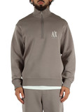 GREIGE | Felpa collo a zip in misto cotone