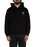 NERO | Felpa in misto cotone con zip e ricamo logo NERO | Felpa in misto cotone con zip e ricamo logo