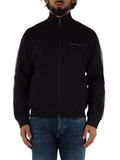 BLU SCURO | Felpa zip in misto cotone con scritta logo BLU SCURO | Felpa zip in misto cotone con scritta logo