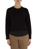 NERO | Maglia in lana merino e cotone con inserti in lyocell NERO | Maglia in lana merino e cotone con inserti in lyocell