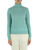 VERDE ACQUA | Maglia collo alto in lana merino e cashmere VERDE ACQUA | Maglia collo alto in lana merino e cashmere