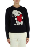 BLU SCURO | PEANUTS: Maglia girocollo in misto lana merino e cashmere BLU SCURO | PEANUTS: Maglia girocollo in misto lana merino e cashmere