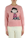ROSA | PEANUTS: Maglia girocollo in misto lana merino e cashmere