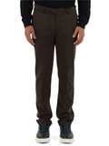 MARRONE | Pantalone regular fit in misto cotone