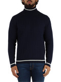 BLU | Maglia collo alto in lana a trecce BLU | Maglia collo alto in lana a trecce
