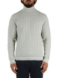 GRIGIO CHIARO | Maglia collo alto in lana a trecce GRIGIO CHIARO | Maglia collo alto in lana a trecce