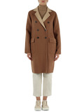 MARRONE CHIARO | Cappotto reversibile in lana