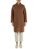 MARRONE CHIARO | Cappotto in lana con zip