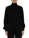 NERO | Maglia collo alto in misto viscosa
