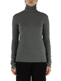 GRIGIO | T-shirt maniche lunghe collo alto in cotone