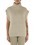 BEIGE | Pullover smanicato effetto hairy BEIGE | Pullover smanicato effetto hairy
