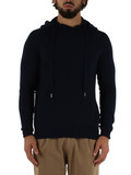 BLU SCURO | Maglia con cappuccio in lana e cashmere BLU SCURO | Maglia con cappuccio in lana e cashmere