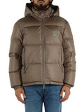 BEIGE | Piumino trapuntato con patch logo frontale BEIGE | Piumino trapuntato con patch logo frontale