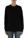 NERO | Maglia girocollo in lana vergine con logo frontale NERO | Maglia girocollo in lana vergine con logo frontale