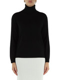 NERO | Maglia collo alto in lana vergine con logo frontale NERO | Maglia collo alto in lana vergine con logo frontale