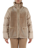 BEIGE | Piumino in pelliccia con maniche a contrasto BEIGE | Piumino in pelliccia con maniche a contrasto