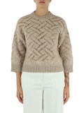BEIGE | Maglia girocollo in misto alpaca e lana vergine BEIGE | Maglia girocollo in misto alpaca e lana vergine